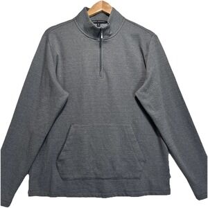 Robert‎ Barakett Sweater 1/2 Zip Pullover Milligan Grey Long Sleeve Men Sz L